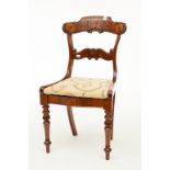 AN EARLY VICTORIAN MAHOGANY HALL CHAIR