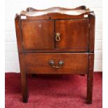 A GEORGE III TRAY-TOP BEDSIDE NIGHT-TIME COMMODE