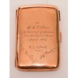 A 9K GOLD PRESENTATION CIGARETTE CASE