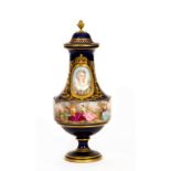 A FINE SEVRE STYLE FRENCH PORCELAIN URN AND COVER