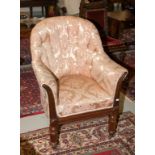 A PAIR OF WILLIAM IV PERIOD ROSEWOOD LIBRARY ARMCHAIRS