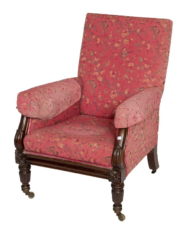 ###WITHDRAWN###A WILLIAM IV PERIOD MAHOGANY LIBRARY ARMCHAIR
