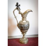 A FINE 19TH CENTURY BRONZE AND GILT BRONZE EWER