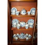 A MATCHED BLUE AND WHITE MEISSEN PORCELAIN TEA AND COFFEE SERVICE