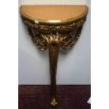 A SLENDER MOULDED GILT CONSOLE AND MIRROR