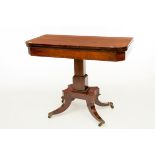 A REGENCY PERIOD ROSEWOOD FOLD-OVER CARD TABLE