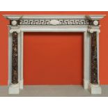 A FINE GEORGIAN STYLE CARVED MARBLE MANTELPIECE