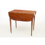 A GEORGE III PERIOD MAHOGANY DROP-LEAF PEMBROKE TABLE