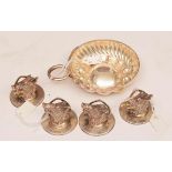 A SET OF FOUR HEAVY "BOAR HEAD" SILVER MENU STANDS