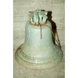 A CAST BRONZE CHURCH OR YARD BELL