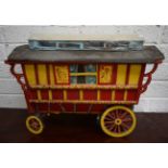 A PAINTED SCALE MODEL OF A GYPSY CARAVAN