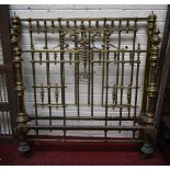 A GOOD LATE VICTORIAN ORNATE BRASS BEDSTEAD