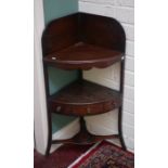 A GEORGE IV PERIOD MAHOGANY CORNER WASHSTAND