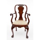 A FINE MAHOGANY ARMCHAIR