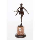 AN ART DECO STYLE BRONZE FIGURE