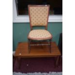 A LATE VICTORIAN WALNUT NURSING CHAIR OR LOW CHAIR