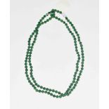 A CHINESE JADE BEAD NECKLACE