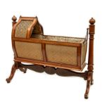 A FINE WILLIAM IV PERIOD MAHOGANY CHILD'S ROCKING CRADLE