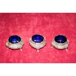 A SET OF THREE VICTORIAN SALTS