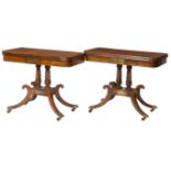 ###WITHDRAWN###A FINE PAIR OF REGENCY PERIOD FOLD-OVER CARD TABLES