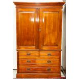 A GOOD EDWARDIAN WALNUT WARDROBE