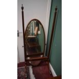 A REGENCY STYLE MAHOGANY CHEVAL MIRROR