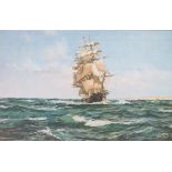 AFTER MONTAGUE DAWSON, 'The Lah Loo heading for Port' a large coloured marine print, in attractive