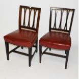 A MATCHED SET OF 19TH CENTURY MAHOGANY DINING CHAIRS, each with triple fish tail splat, above a