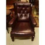 TWO SIMILAR VICTORIAN ARMCHAIRS