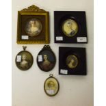 DIMARCH, 20TH CENTURY MINIATURE OVAL PORTRAIT, depicting a lady with pear tiara, signed; another