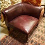 A LATE VICTORIAN WALNUT CORNER ARMCHAIR