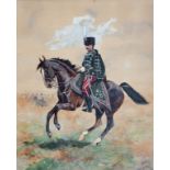 B. TPAUEBCKIN (LATE 19TH CENTURY RUSSIAN) a pair of watercolours, each depicting a Russian officer