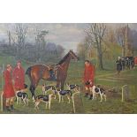 FRANCIS CECIL BOULT (ACT 1877-1895), 'Respect to the Master', Churchyard Scene with Hounds
