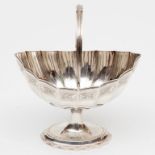 A FINE IRISH GEORGE III PERIOD BRIGHT CUT SILVER SUGAR BASKET, by Gust'V'S Byrne, Dublin 1799,