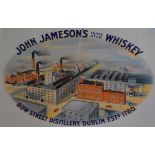 A GOOD EARLY JOHN JAMESON THREE-STAR WHISKEY ADVERTISING POSTER