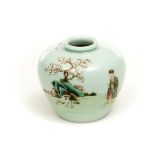 AN UNUSUAL SMALL BALUSTER-SHAPED CHINESE PORCELAIN INK POT,