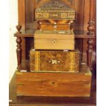 A RECTANGULAR MAHOGANY AND BRASS-BOUND LAP DESK