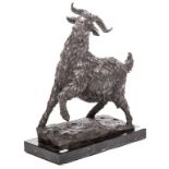 A BRONZE FIGURE OF A MOUNTAIN GOAT,