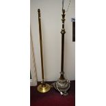 A TELESCOPIC BRASS STANDARD LAMP