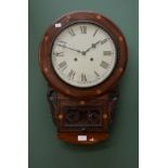 A MOTHER-O-PEARL INLAID ROSEWOOD DROP-DIAL WALL CLOCK