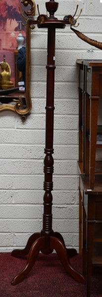 A MODERN MAHOGANY HAT AND COAT STAND