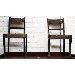 A MATCHED SET OF NINE (8+1) REGENCY PERIOD MAHOGANY DINING CHAIRS, each with double bar back, on