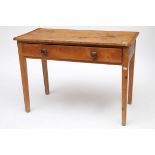 AN OLD RECTANGULAR PINE SIDE TABLE