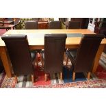 A GOOD OAK AND ASH KITCHEN OR DINING ROOM TABLE