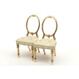 #### WITHDRAWN####A PAIR OF UNUSUAL GILT AND PARTIALLY EBONISED SIDE CHAIRS