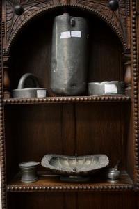 A COLLECTION OF EIGHT VARIOUS 19TH CENTURY PEWTER FOOD AND JELLY MOULDS