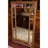 A GEORGE III STYLE GILT COMPARTMENT MIRROR,