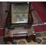 A WILLIAM IV PERIOD MAHOGANY SWING FRAME DRESSING TABLE MIRROR