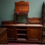 A PAINTED SIDE BOARD OR CUPBOARD