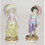 A PAIR OF GERMAN PORCELAIN FIGURES